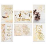 Hallmark Assortiment religieuze kerstkaarten in doos, kerstzegeningen (6 ontwerpen, 24 kaarten met enveloppen)