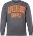 JP 1880 - Heren - Sweatshirt badges gladde sweatstof - Donkergrijze melange - Maat 3XL