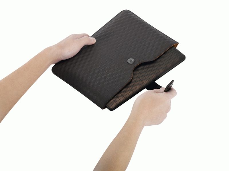 Asus 10-inch brown polyurethane sleeve notebook bag 155g