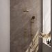 Brauer Gold Edition Thermostatische Regendoucheset Inbouw - Hoofddouche 20 cm - Gebogen Wandarm - Handdouche 3 Standen - Doucheslang - Geintegreerde Glijstang - Geborsteld Goud