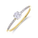 Lucardi Dames 14 karaat geelgouden ring met lab grown diamant 0,325ct