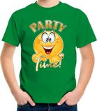 Bellatio Decorations Verkleed shirt jongens - Party Time - groen - carnaval - voor kinderen 146/152