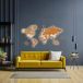 LosokaWood Décoration murale carte du monde avec rétroéclairage LED 3D Wzór XIV