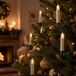 Merkloos / Sans marque Christmas Lights Draadloze kaarsen lampen - op clip - warm wit - 10x lampjes - met afstandsbediening - kerstverlichting
