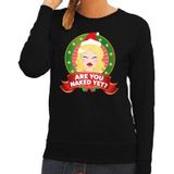 Bellatio Decorations Are You Naked Yet Foute kersttrui / sweater - zwart - voor dames XS