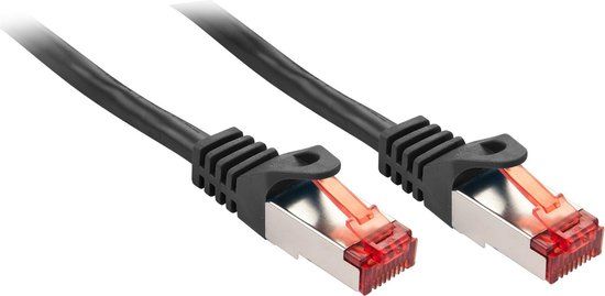 LINDY 47377 RJ45 Netwerkkabel, patchkabel CAT 6 S/FTP 7.50 m Zwart 1 stuk(s)