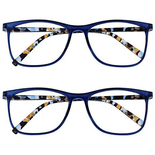 Opulize Arc - Leesbril - Blauw Patroon - +3.00