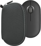 kwmobile computermuis hoes geschikt voor Logitech Pebble Mouse 2 M350s / M350 hoesje - Muis beschermhoes met rits - Mouse case van neopreen in donkergrijs
