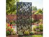 Outsunny Claustra extérieur 3 panneaux métal noir 92x40x192cm