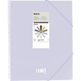 Grafoplas Maxiplas Like Kunststof hoezen, A4, lavendel Soft, 40 transparante hoezen, spiraal-pvc, perfect voor school- en kantoorbenodigdheden