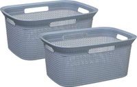 5five Panier à linge en rotin tressé - 2x - gris