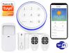 TUYA Système d'alarme sans fil compact avec capteurs PIR, capteurs magnétiques et télécommandes Wi-Fi