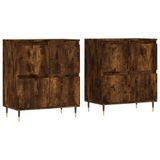 vidaXL Dressoirs, 2 stuks, bewerkt hout, gerookt eikenkleurig
