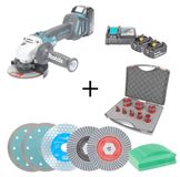 Makita Accuboormachine-set voor Tegelwerken, 18V, 2 x 5,0Ah Accu's, Oplader en Diamantboormachine