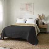 MB HOME ITALY Elegant Zomer Quilt, Crème/Donkergroen, 260x270 cm