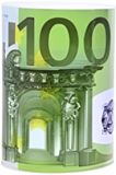 Concorde Spaarpot geld thema - 100 euro - groen - bankbiljetten - D14 x 20 cm - spaarpotten