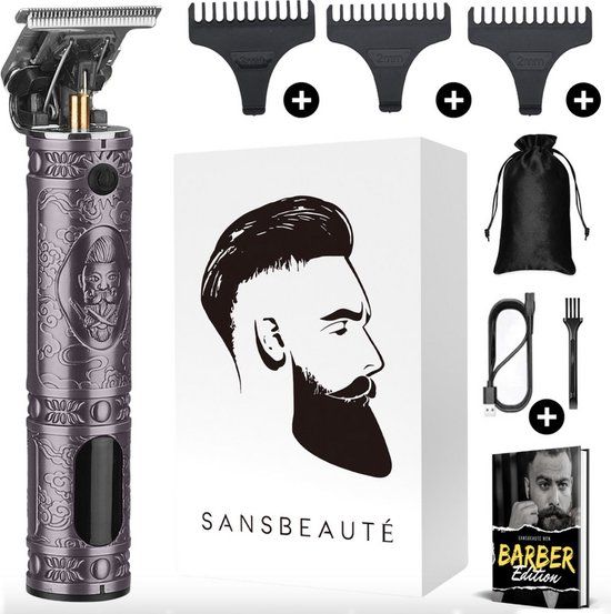 Sansbeauté® Buddha Trimmer - Professionele Draadloze T-blade Tondeuse - Paars Platinum