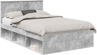 vidaXL Bedframe met hoofdeinde Beton 120 x 190 cm Massief grenenhout