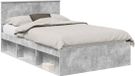 vidaXL Bedframe met hoofdeinde Beton 120 x 190 cm Massief grenenhout