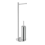 Gedy Mida Toiletborstel en toiletpapierhouder, chroom, roestvrij staal, 20 x 20 x 66,6 cm