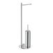 Gedy Mida Toiletborstel en toiletpapierhouder, chroom, roestvrij staal, 20 x 20 x 66,6 cm
