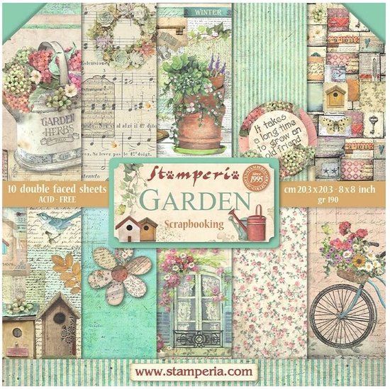 Stamperia Garden 8x8 Inch Paper Pack (SBBS104)