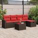 Maison Exclusive - Ensemble de jardin pour extérieur, composé de 6 pièces avec coussins, marron, en polyrotin