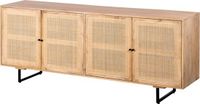 Lewis & Loft Dressoir Lucas – Met 4 deuren – FSC®-gecertificeerd mangohout – Rotan – Naturel