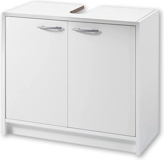 Badkamerwastafelonderkast - mat wit - 63 x 55 x 29 cm