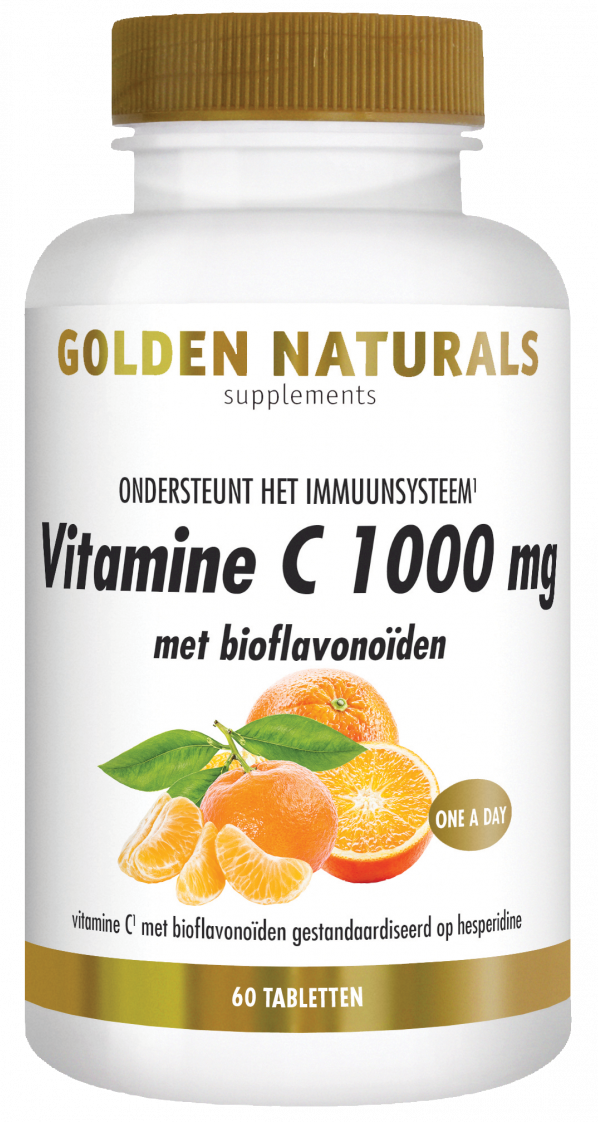 Golden Naturals Vitamine C 1000mg met bioflavonoïden Tabletten - 8718164647840