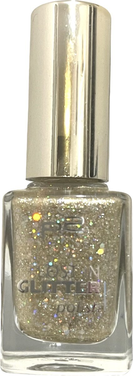 P2 Cosmetics Lost In Glitter Nagellak 020 Get Gorgeous! 11mk Goud-glitter