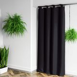 HomeMaison Gordijn, 100% ondoorzichtig, vlamvertragend, M1, polyester, zwart, 180 x 140 cm