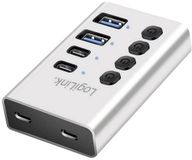 LogiLink UA0446 USB-hub 2 + 2 poorten USB-A, USB-C USB 3.2 Gen1 5 GBit/s Aluminium