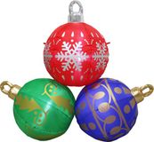 Non-branded Large illuminated Christmas baubles - 3x pieces - inflatable - D150 cm - LED lights - decoration