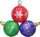 Non-branded Large illuminated Christmas baubles - 3x pieces - inflatable - D150 cm - LED lights - decoration