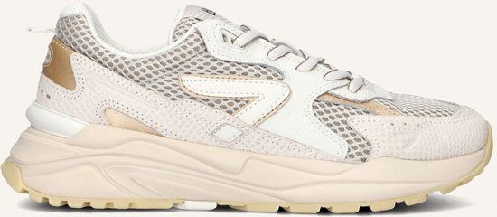 HUB Grid-w Sneakers Dames - Leren Sneaker - Beige - Maat 42