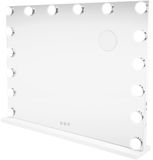 MonsterShop Led bluetooth spiegel - wit - 80x60cm - dubbele bluetooth speakers