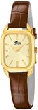 Lotus 19042/3 Polshorloge Dames Leer Bruin Staal Goudkleurig Analoog Quartz