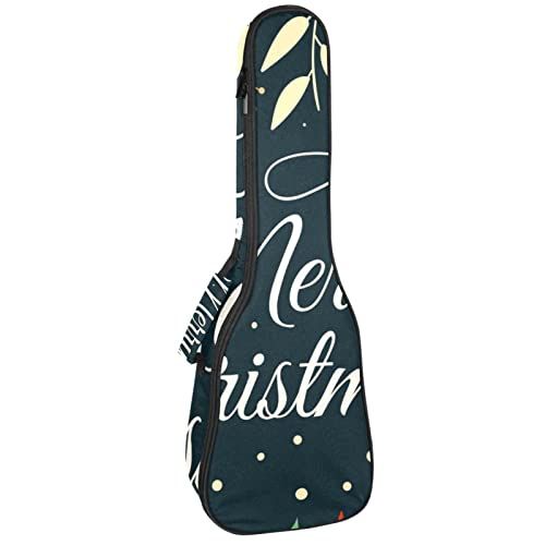 Mersov Tenor Ukulele Gigbag Waterdichte Ukelele Case Gewatteerde Rugzak, Geweldig voor Sopraan Concert (21/23/24") Vrolijk Kerstfeest Eland Achtergrond