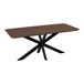 QUVIO Eettafel Sofia - Rechthoekig - Stalen kruispoot - FSC®-gecertificeerd mangohout - 220x110 cm - Bruin