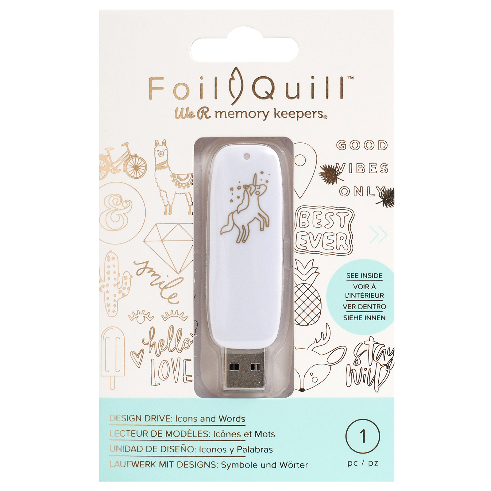 We R Memory Keepers Foil quill – usb art – icons and words
