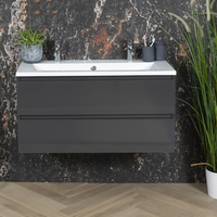 Boss & Wessing Paris Badmeubel 100 cm Hoogglans Antraciet (1 of 2 Kraangaten)