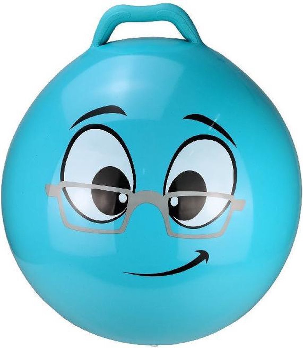 My Skippy Buddy Skippybal smiley voor kinderen blauw 55 cm - Zomer buiten speelgoed