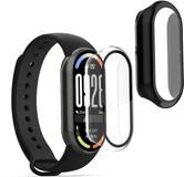 kwmobile 2x hoes compatibel met Xiaomi Mi Band 10 / Smart Band 10 hoesje - Cover van kunststof en glas - Hoesje voor activity tracker - In transparant/zwart