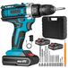 21V batterie-perceuse/visseuse - Perceuse/visseuse - Haute vitesse : 1600 tr/min - Batterie rechargeable - 2 batteries incluses - Prise UE