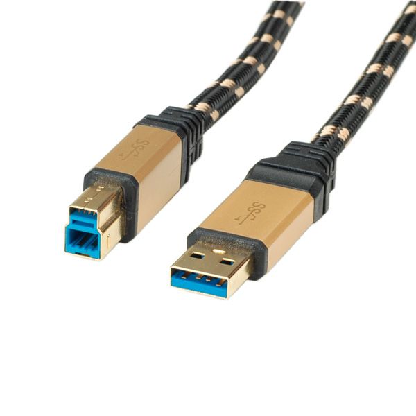 ROLINE GOLD USB 3.0 A-B Cable - 3m - Black/Gold