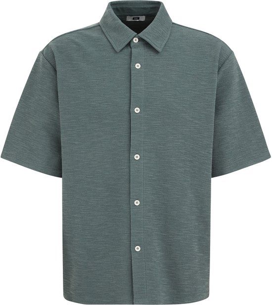 WE Fashion Heren relaxed fit gebreid overhemd