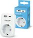 Garza adaptateur de prise 3-en-1 avec 1 prise Schuko + 1 - Rapide 20 W - Protection enfants - 3680 W - Blanc