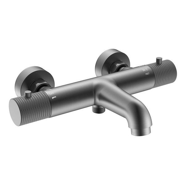 Wiesbaden Ribbd thermostatische badmengkraan gunmetal 29.5363