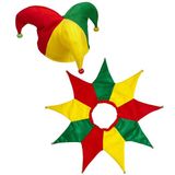 W WIDMANN MILANO Party Fashion - Jester Hoed en kraag voor volwassenen, clown, circus, joker, Halloween, carnaval, themafeesten